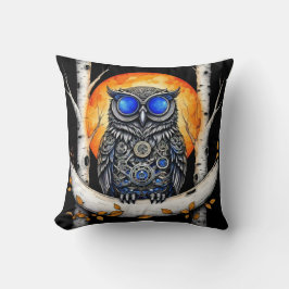 Steam Punk Blue Eyed Uggla och Full Moon Kudde