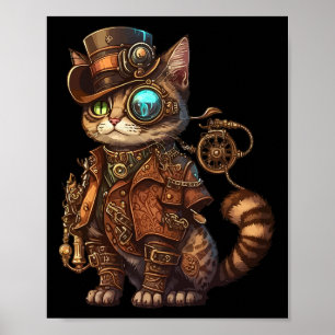 Steam Punk Cat Kitten Kattunge Steampunk Poster