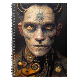 Steam Punk Celestial Demon Digital Art Anteckningsbok