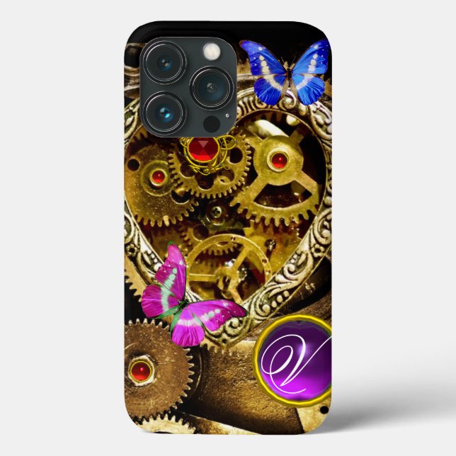 STEAM PUNK HEART,GEARS,GEMS,SMITTFILER MONOGRAM (Baksida)