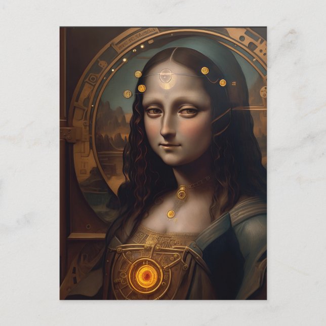 Steam Punk Mona Lisa Vykort (Framsida)