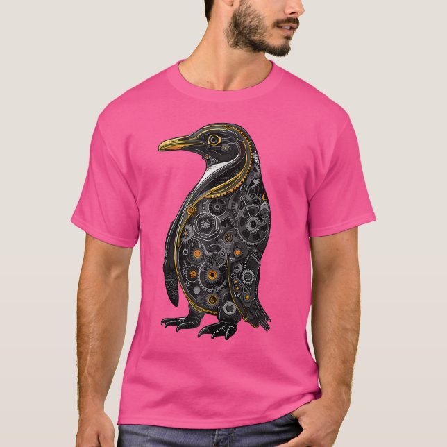Steam Punk Penguin Steampunk Art T Shirt (Framsida)