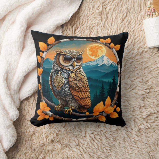 Steam Punk Uggla Mount Baker, WA Kudde (Filt)