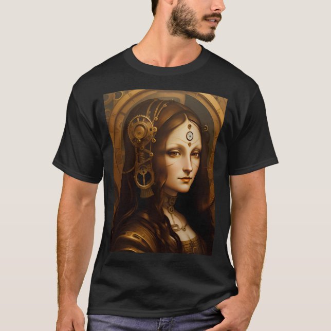Steam Punky Mona Lisa T Shirt (Framsida)