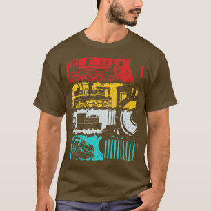 Steam Tåg Älskare Vintage Retro Railroad Locomotiv T Shirt