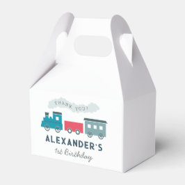 Steam Tåg Blue Boy Birthday Tack Presentaskar