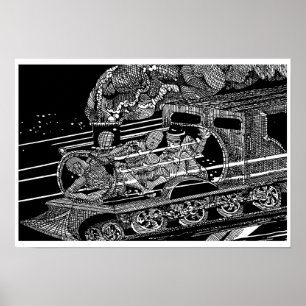 STEAM TÅG BY BARRY COOKE POSTER