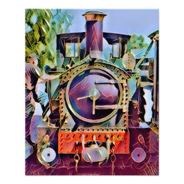 STEAM TÅG FOTOTRYCK