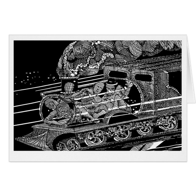 STEAM TÅG HÄLSNINGSKORT (Framsidan Horizontal)