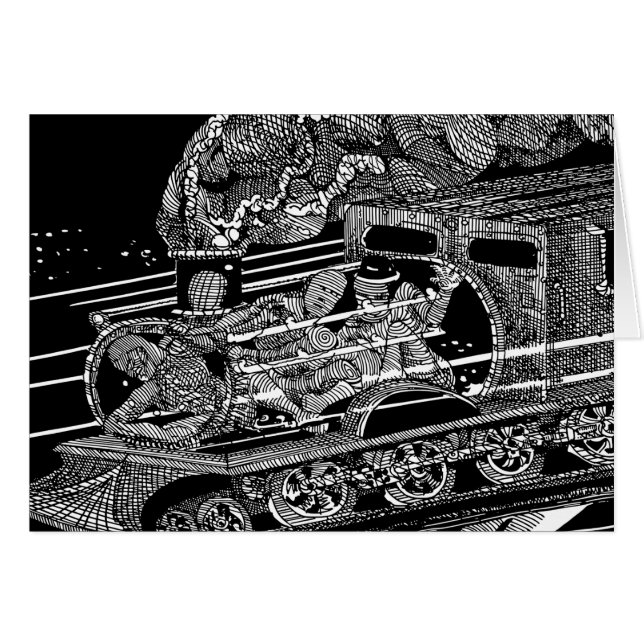 STEAM TÅG HÄLSNINGSKORT (Framsidan Horizontal)