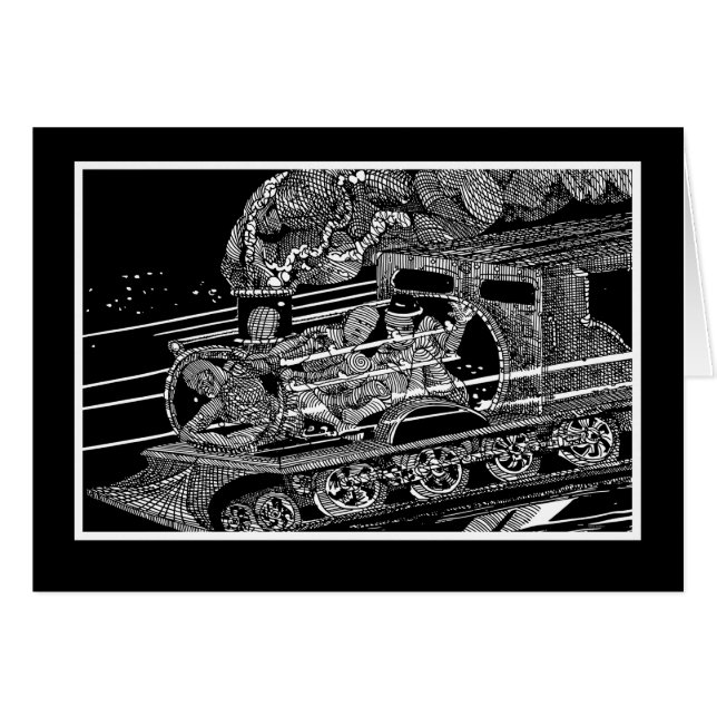 STEAM TÅG HÄLSNINGSKORT (Framsidan Horizontal)