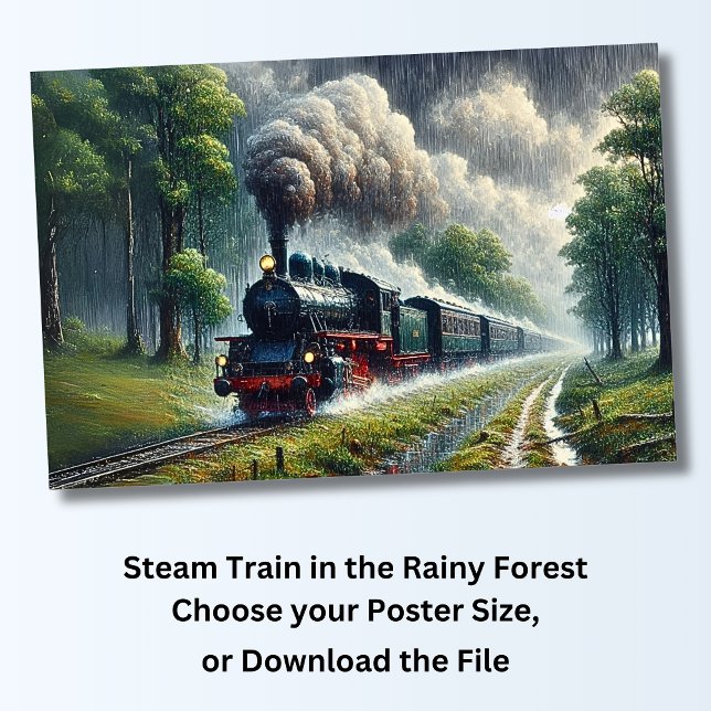 Steam Tåg i regnskogen, järnvägen Poster (Skapare uppladdad)