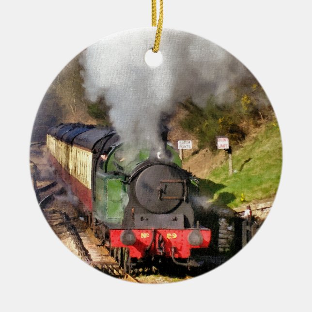 STEAM TÅG JULGRANSPRYDNAD KERAMIK (Framsidan)