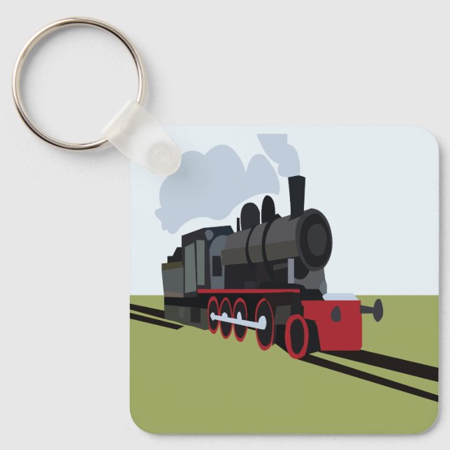 Steam Tåg Railroad Nyckelring (Framsida)