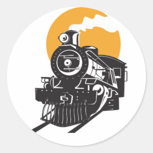 Steam Tåg Stickers Runt Klistermärke