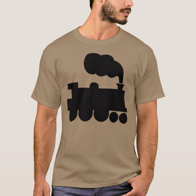 Steam Tåg Symbol - svart Tee Shirt (Framsida)