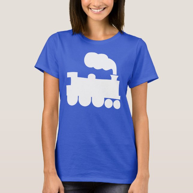 Steam Tåg Symbol - vit T Shirt (Framsida)