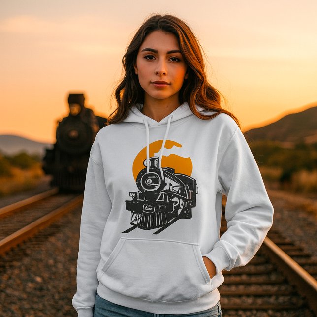 Steam Tåg Womens Hoodie T Shirt (Skapare uppladdad)
