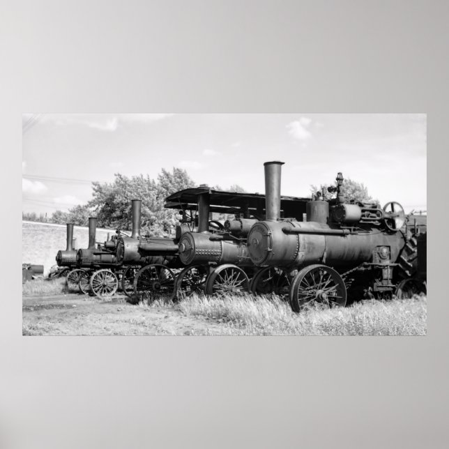 STEAM TRACTOR LINEUP 1936 POSTER (Framsidan)