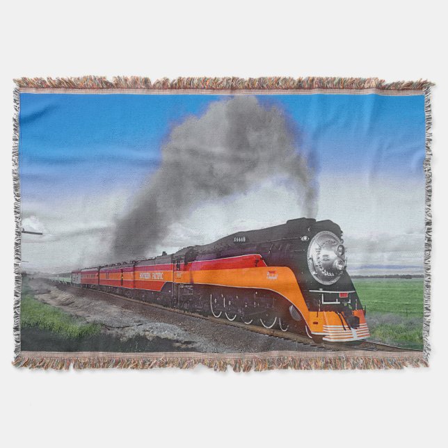 Steam Train Engine Locomotive SP4449 Black Orange Filt (Framsidan)