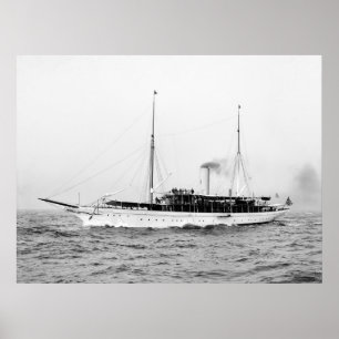 Steam Yacht Emerald, tidigt 1900-talet Poster