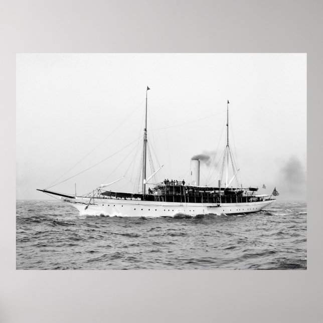 Steam Yacht Emerald, tidigt 1900-talet Poster (Framsidan)