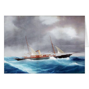 Steam Yacht Margarita 1900's Hälsningskort