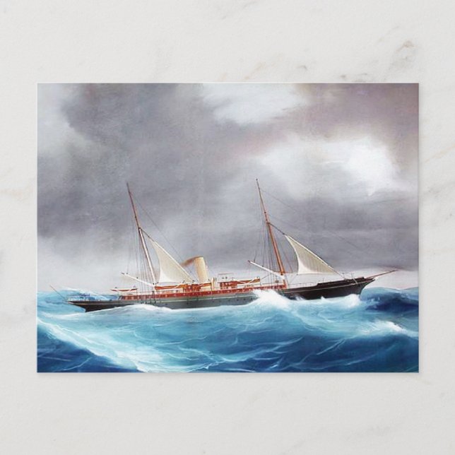 Steam Yacht Margarita 1900's Vykort (Framsida)