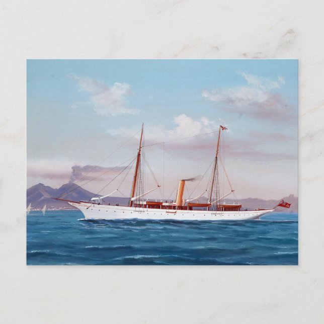 Steam Yacht SY Vanduara 1906 Vykort (Framsida)