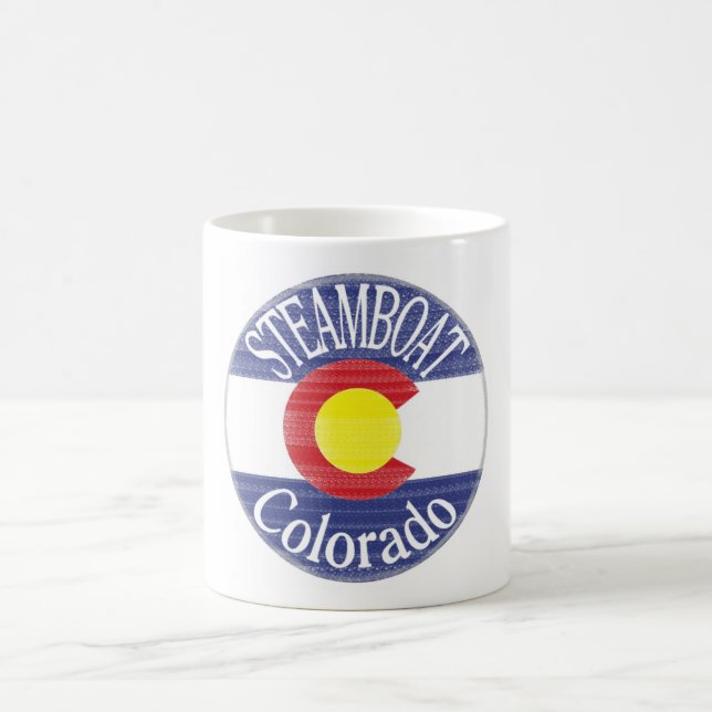 Steamboat Colorado Circle flagga Kaffemugg (Center)