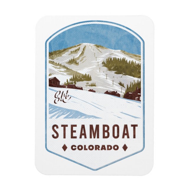 Steamboat Colorado Ski Badge Magnet (Vertikal)