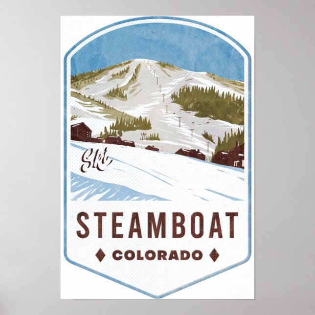 Steamboat Colorado Ski Badge Poster (Framsidan)