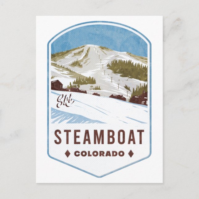 Steamboat Colorado Ski Badge Vykort (Framsida)