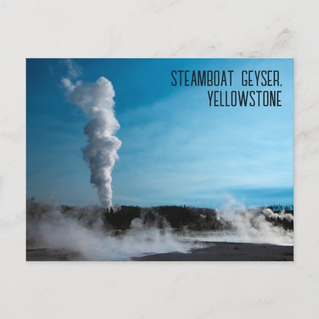 Steamboat Geyser Eruption Yellowstone Vykort (Framsida)
