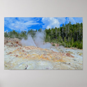Steamboat Geyser, nationalparken Yellowstone Poster