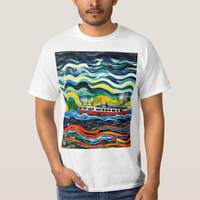 Steamboat i storm 5 t shirt (Framsida)