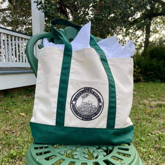 Steamboat Manhole Cover Art Tote Bag Natchez MS Tygkasse (Skapare uppladdad)