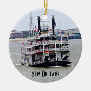 Steamboat på Mississippiet River Julgransprydnad Keramik