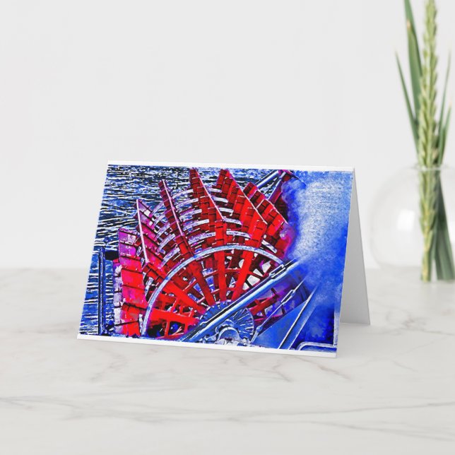 Steamboat Paddle Wheel Kort (Framsida)