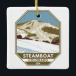Steamboat Ski Area Winter Colorado Julgransprydnad Keramik<br><div class="desc">Stålbåtens vinterkonst som visar vintern.</div>