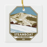 Steamboat Ski Area Winter Colorado Julgransprydnad Keramik<br><div class="desc">Stålbåtens vinterkonst som visar vintern.</div>