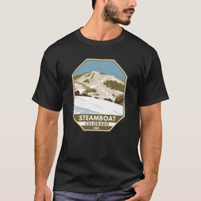 Steamboat Ski Area Winter Colorado T Shirt (Framsida)