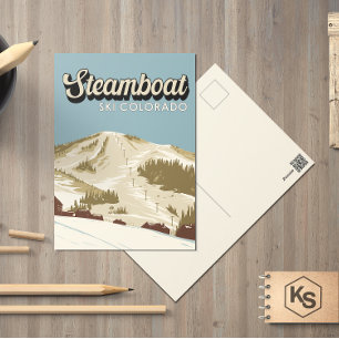 Steamboat Ski Area Winter Colorado Vintage Vykort