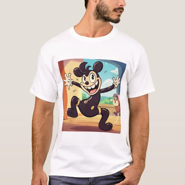 Steamboat Spright: En Glatt Retro Mouse T Shirt (Framsida)