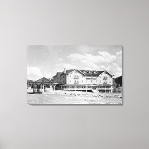 Steamboat Springs, CO-loge och kabiner Photograp Canvastryck