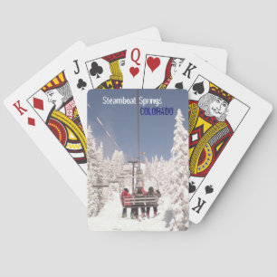 Steamboat Springs Colorado vinter som leker kort Kortlek