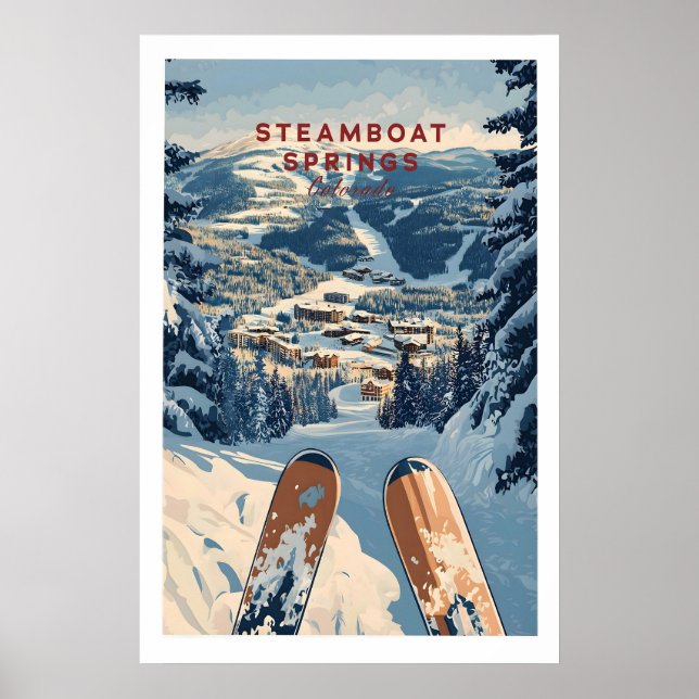 Steamboat Springs Reseskylt - Colorado 1 Poster (Framsidan)