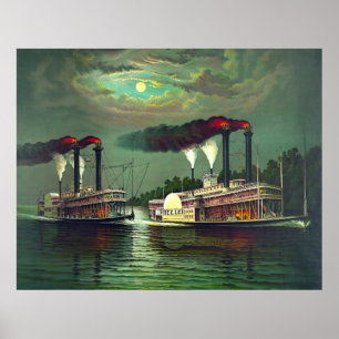 Steamboat Tävling 1883 Poster
