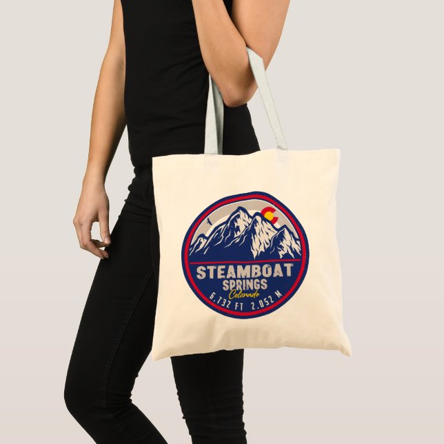 Steamboat Vår Colorado Retro Sunset Souvenirs Tygkasse (Framsida (produkt))