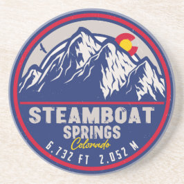 Steamboat Vår Colorado Retro Sunset Souvenirs Underlägg